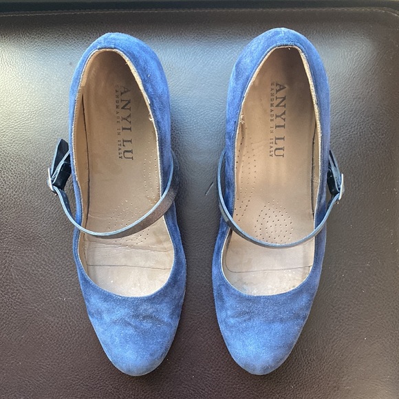 Anyi Lu The Tracy Navy Suede Heels - Picture 8 of 8